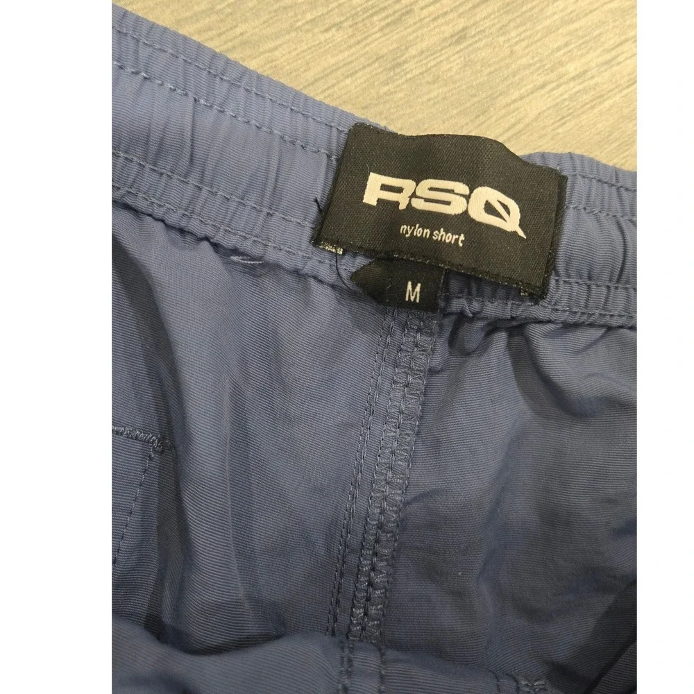 RSQ Mens Blue Nylon Shorts Elastic Waist Drawstring Casual Swim Trunks Size M